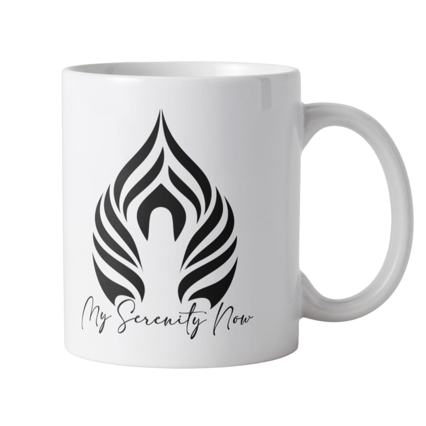 Serenity mug on a table